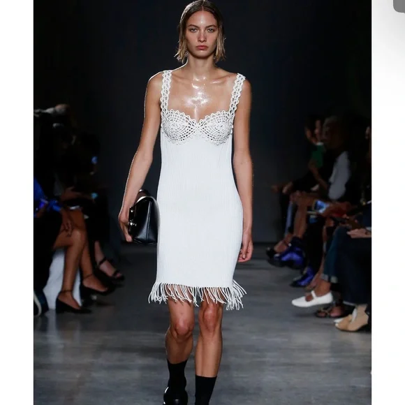 NEW PROENZA SCHOULER WHITE RIBBED MINI DRESS - Picture 10 of 12